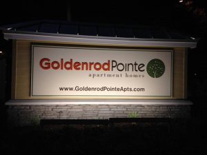 custom lighted monument sign